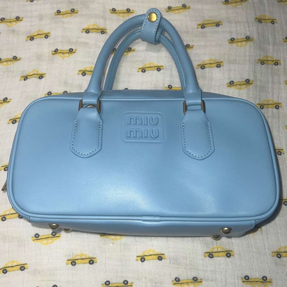 Blue Leather Handbag